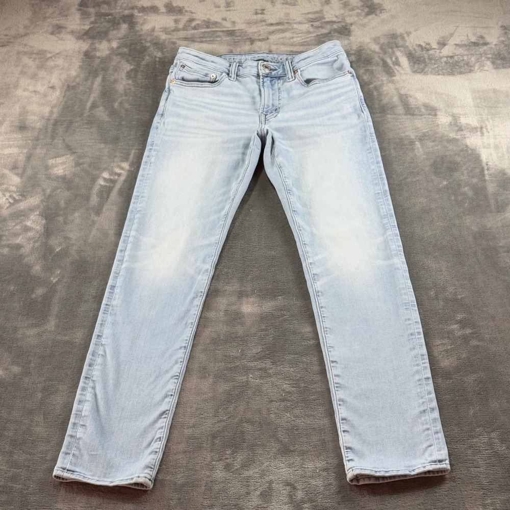 American Eagle Airflex 360 Slim Jeans Mens 29x32.5 Light Wash Blue Stretch Denim